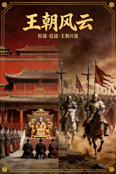 历史剧《王朝风云》海报 - 古代宫廷与战争场面